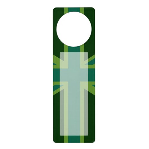 Green Teal Union Jack Flag Style Background Door Hanger