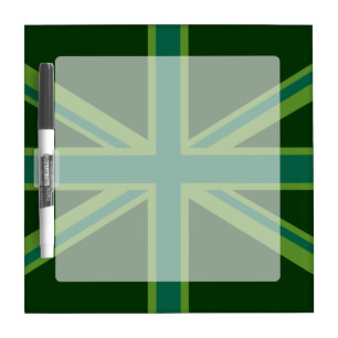 Green Teal Union Jack Flag Style Background Dry-Erase Board
