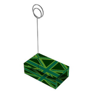 Green Teal Union Jack Flag Style Background Table Number Holder
