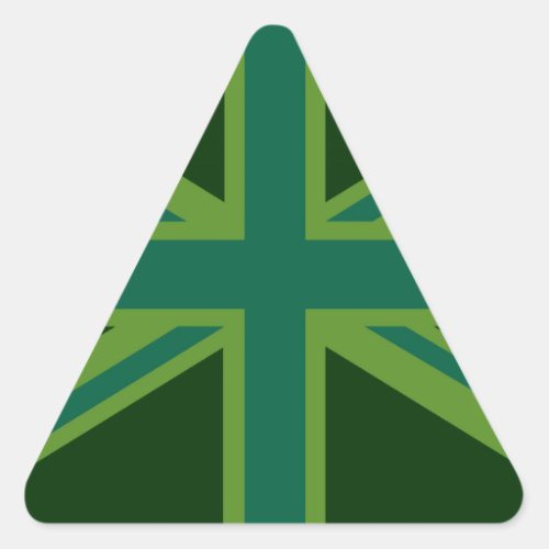 Green Teal Union Jack Flag Style Background Triangle Sticker
