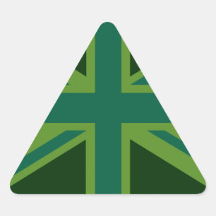 Green Teal Union Jack Flag Style Background Triangle Sticker