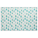 Green Teal Winter Forest Christmas Tree Fabric