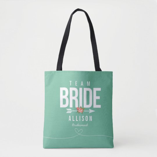 Green Team Bride Bridesmaid Wedding Tote Zazzle Com