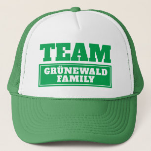 Green team personalized team name or family name trucker hat