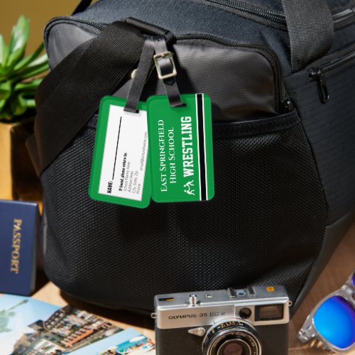 Green Team Wrestling Gear Bag Luggage Tag