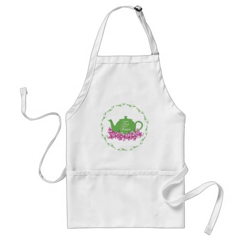 Green Teapot Tea Time Adult Apron