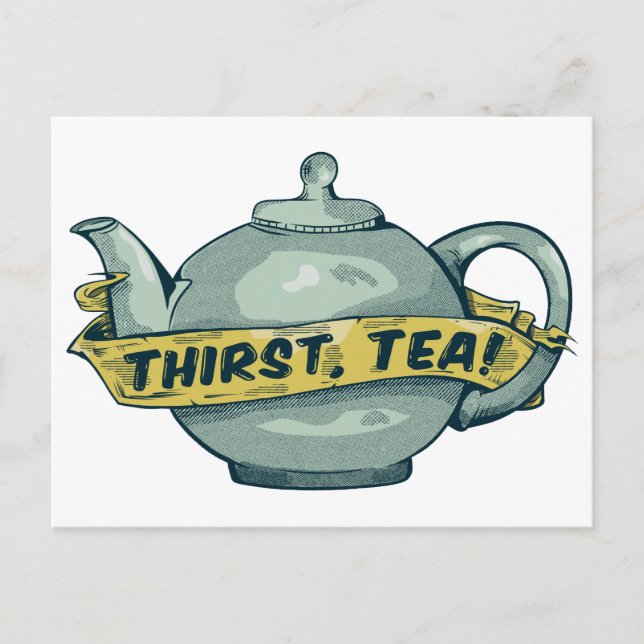 Green Teapot thirst tea Postcard (Front)