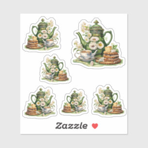 Green teapots sticker