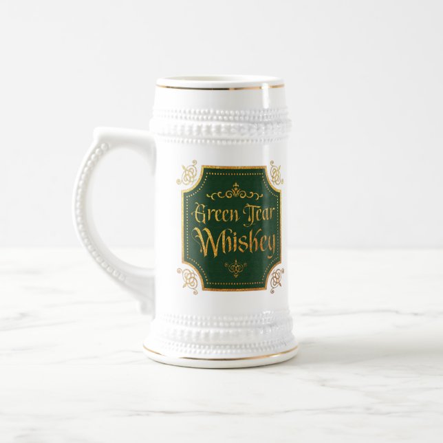 Green Tear Whiskey Beer Stein (Left)