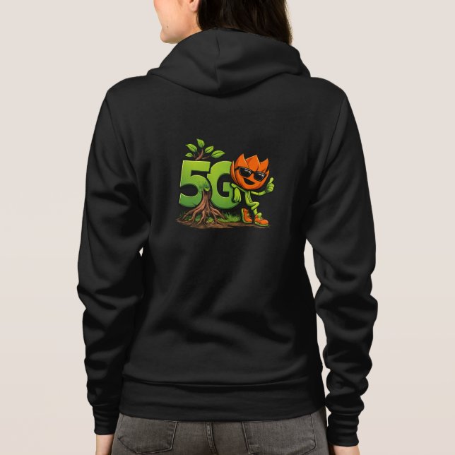 Green Tech Mascot Zip-Up Hoodie (Back)