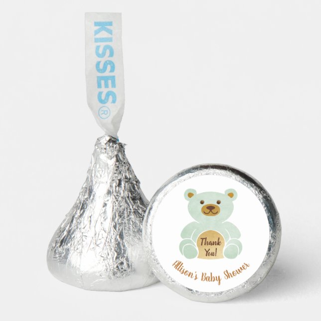 Green Teddy Bear Baby Shower Hershey®'s Kisses® (Front)