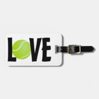 Green Tennis Ball LOVE Luggage Tag