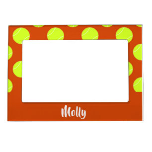 Green tennis ball orange pattern magnetic frame