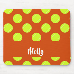 Green tennis ball orange pattern mouse pad
