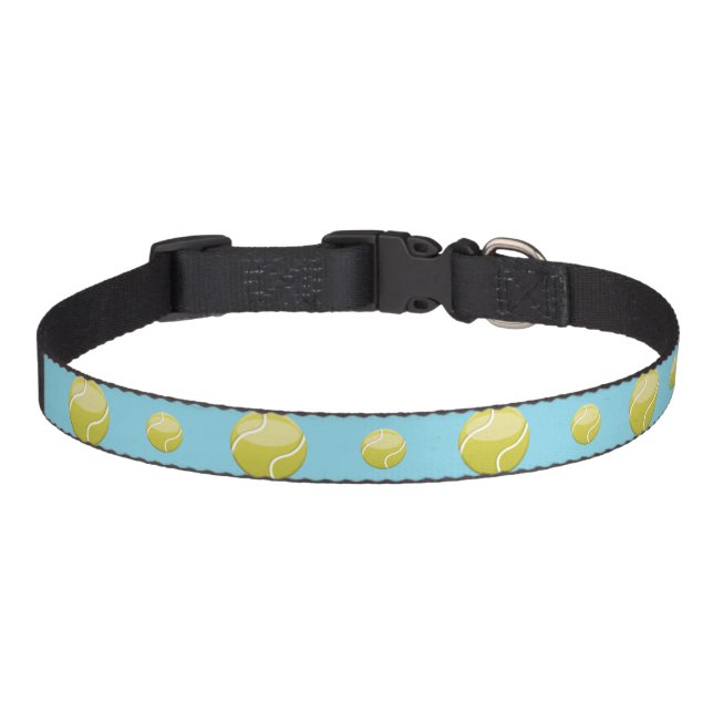 Green Tennis Ball Row Pet Collar (Front)
