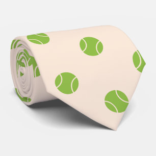 Green Tennis Balls Cream Beige Color Tie