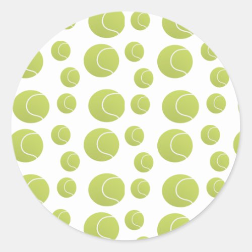 Green tennis balls pattern classic round sticker