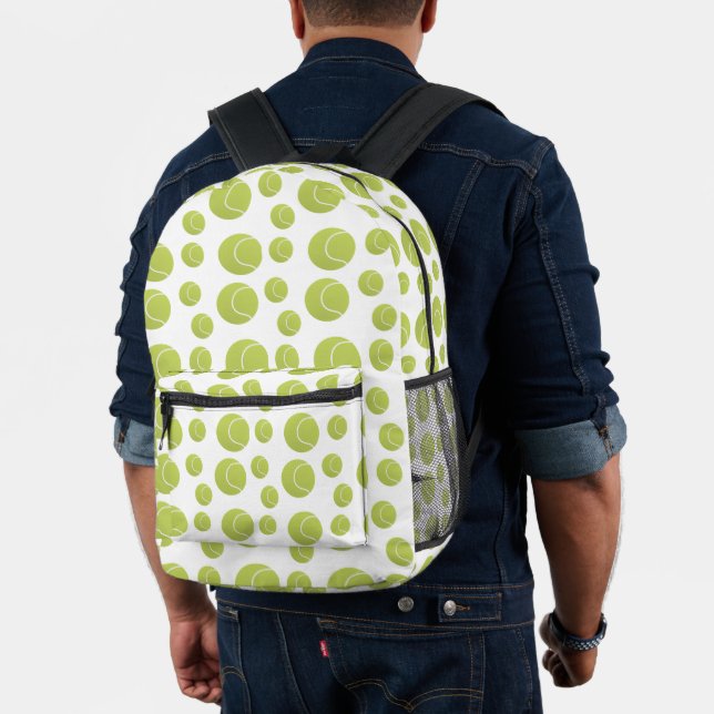 Green tennis balls pattern printed backpack (Insitu (Model))