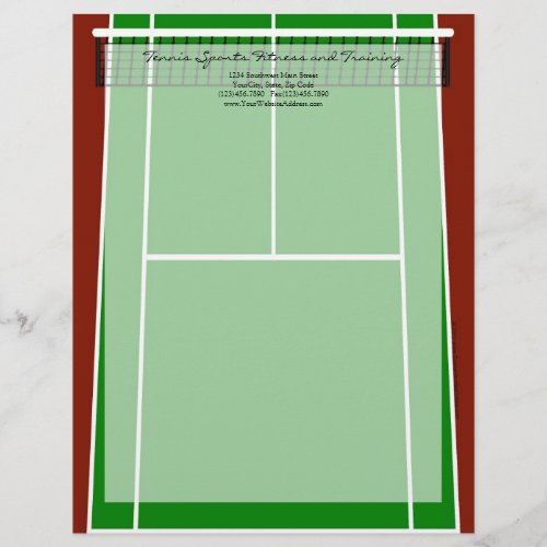Green Tennis Court Design Letterhead