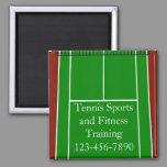 Green Tennis Court Design Magnet