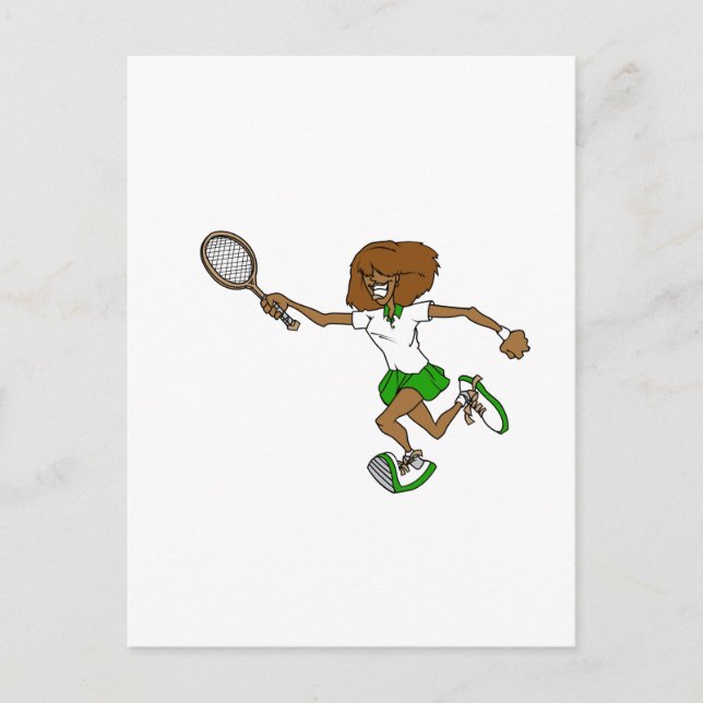 Green tennis girl postcard (Front)