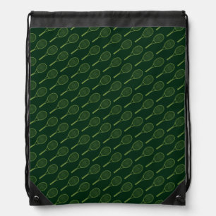 green tennis pattern-design drawstring bag