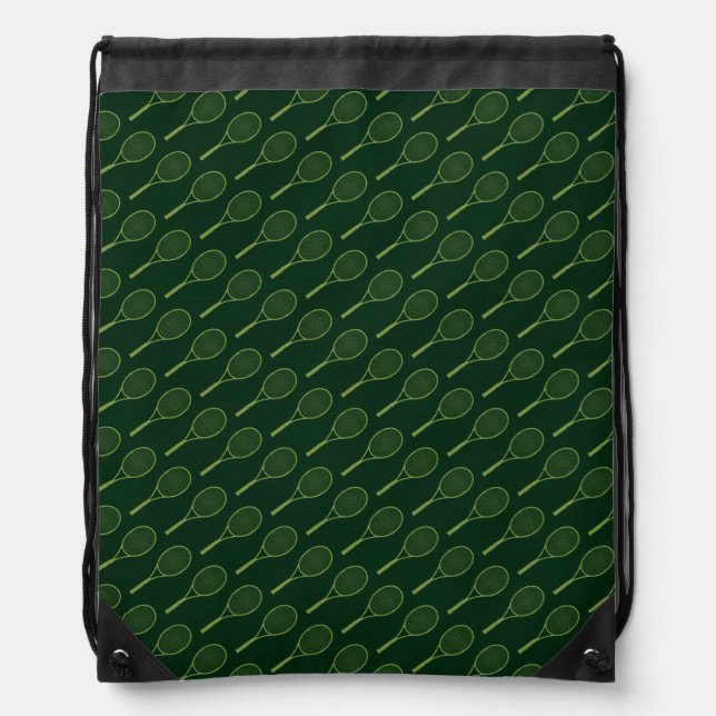 green tennis pattern-design drawstring bag (Front)