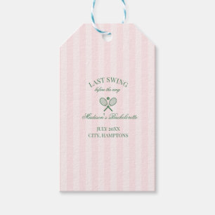 Green Tennis Rackets Pink Striped Bridal Shower  Gift Tags