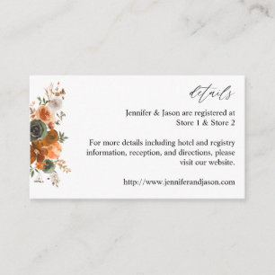 Green & Terra Cotta Floral Enclosure Card