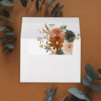 Green & Terra Cotta Floral Envelope