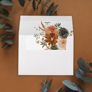 Green & Terra Cotta Floral Envelope