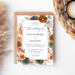 Green & Terra Cotta Floral Wedding S2 - White Invitation<br><div class="desc">Get your guests in the excited for your wedding with your Green & Terra Cotta Floral - White Wedding Invitations. Earthy Natural Neutrals of sage green, terracotta oranges (or rust orange), ivory & orange hand painted florals are featured in this chic Wedding Invitation. The colors make this invite great for...</div>