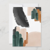 Green terracotta abstract watercolor baby shower invitation (Back)