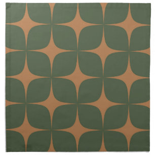 Green Terracotta Mid Century Modern Elegant Boho Cloth Napkin