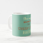 Green Terracotta Pastel Color Gift for Bride Coffee Mug (Front Left)
