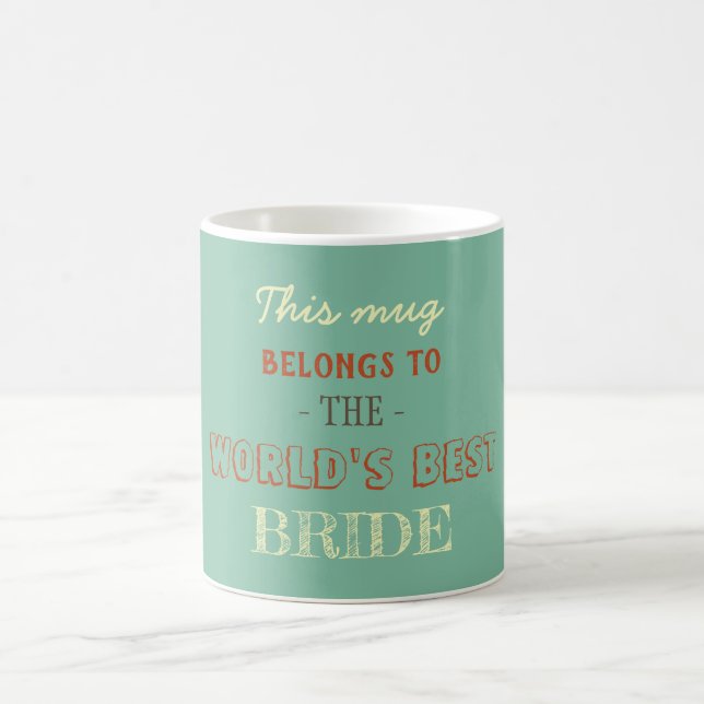 Green Terracotta Pastel Color Gift for Bride Coffee Mug (Center)