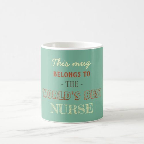 Green Terracotta Pastel Color Gift for Nurse Coffee Mug