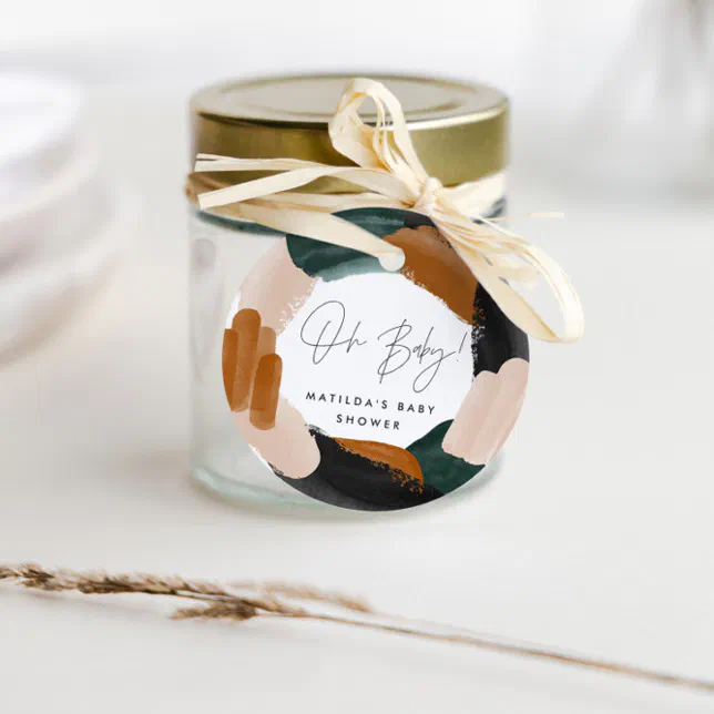 Green terracotta watercolor thank you baby shower favor tags | Zazzle