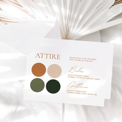 Green  Terracotta Wedding Color Palette Card