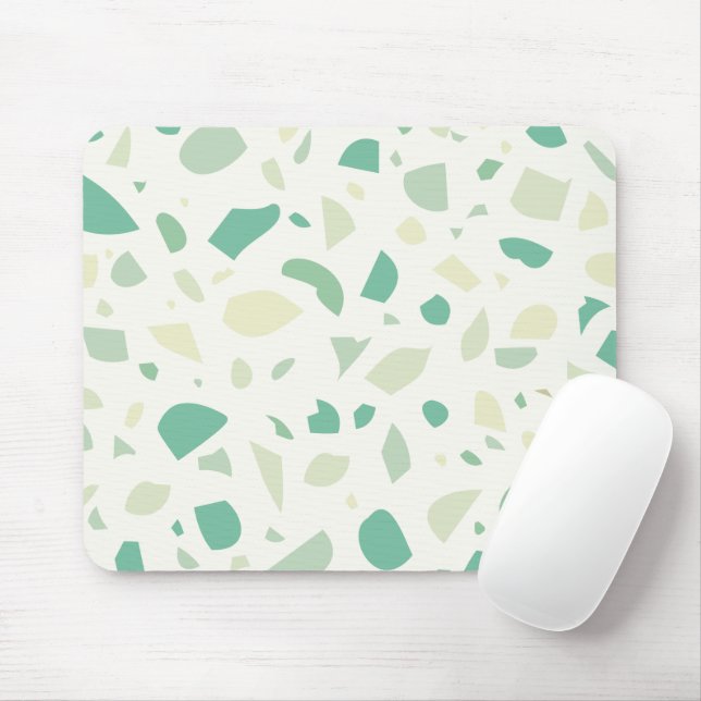 Green terrazzo pattern mouse pad (With Mouse)