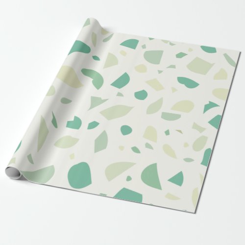 Green terrazzo pattern wrapping paper