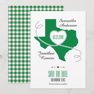 Green Texas Curling Ribbon Save the Date