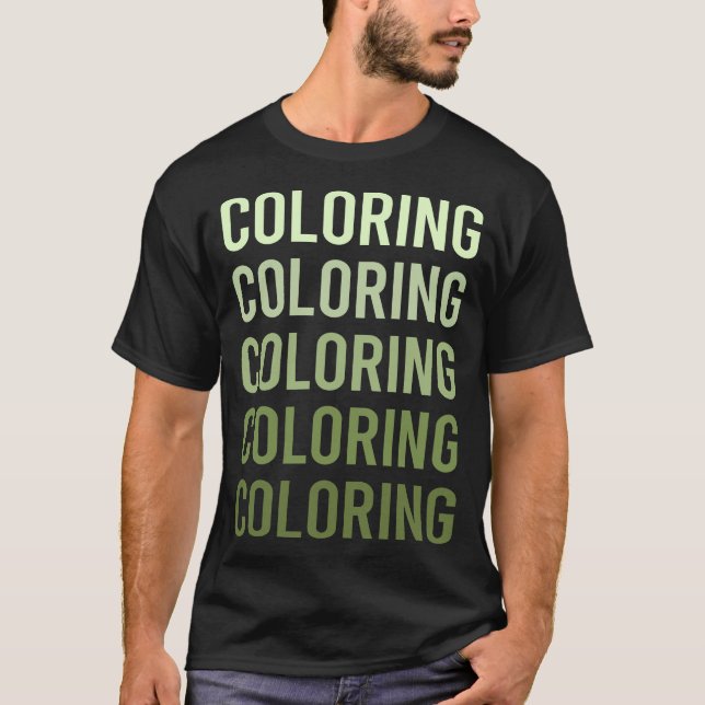 Green Text Coloring T-Shirt (Front)