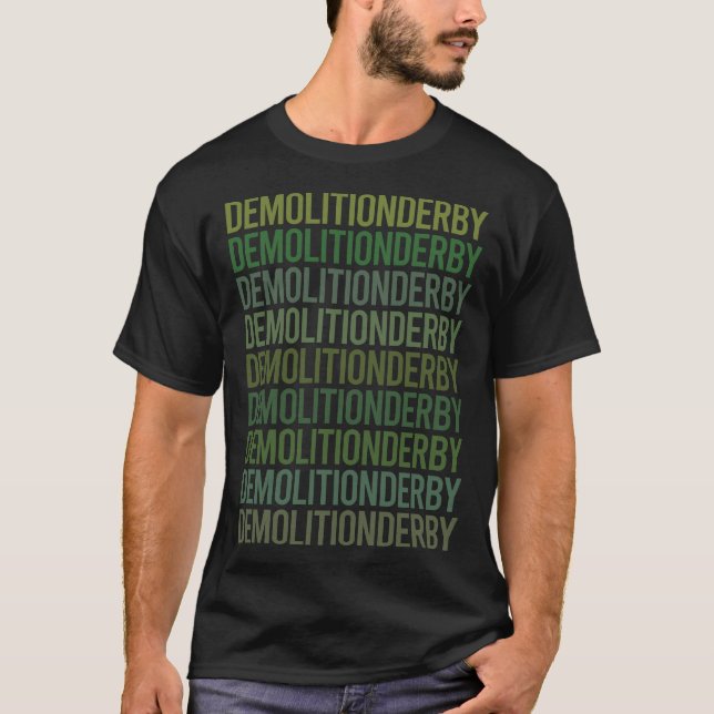 Green Text Demolition Derby T-Shirt (Front)