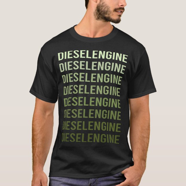Green Text Diesel Engine T-Shirt (Front)