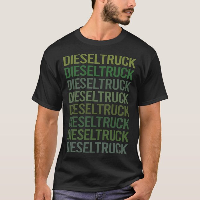 Green Text Diesel Trucks Truck T-Shirt (Front)