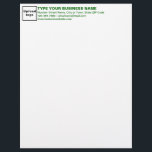 Green Texts Heading of Business Letterhead<br><div class="desc">Letterhead that you can customize its heading to advertise your business or to promote your brand name to customers or clients. An office supply that you can use to build brand name awareness. Font color is green. To customize the heading of this letterhead, upload your business logo, type your business...</div>