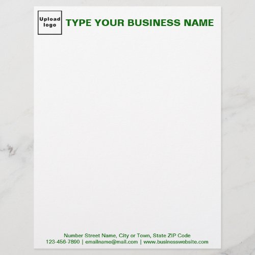 Green Texts on Header and Footer of Business Letterhead