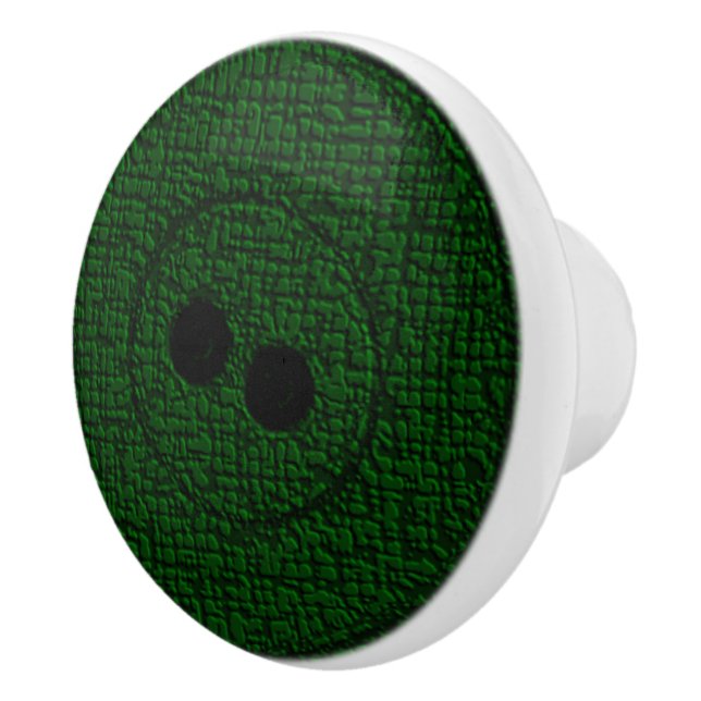 Green Textured Button Ceramic Knob (Right)