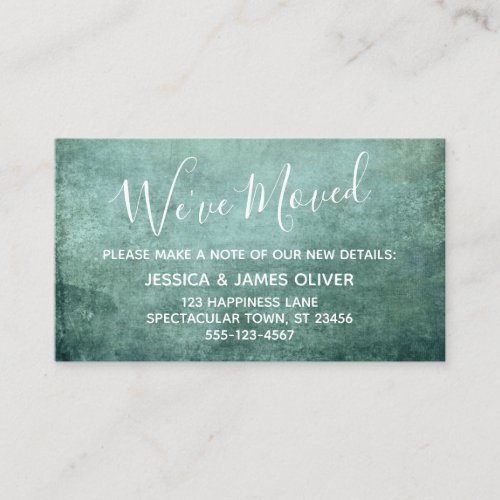 Green Textured Grunge Weve Moved Enclosure Card